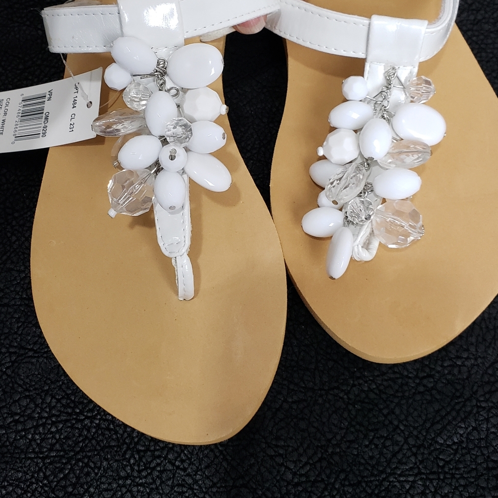 White Beaded Sandals